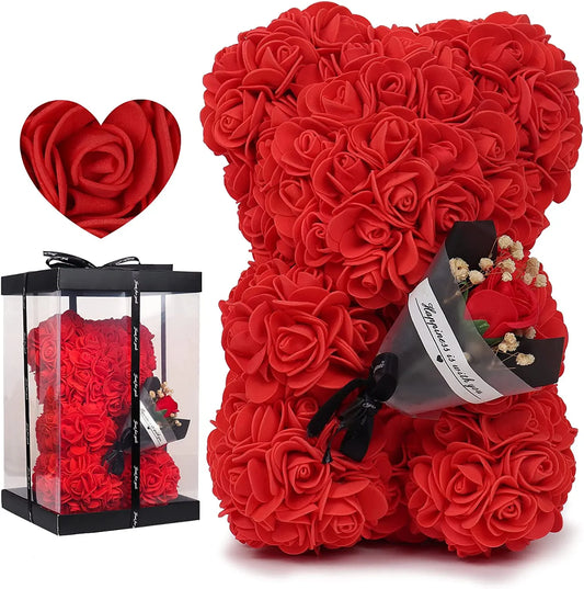 25cm Rose Bear In Gift Box Valentine's Day Gift
